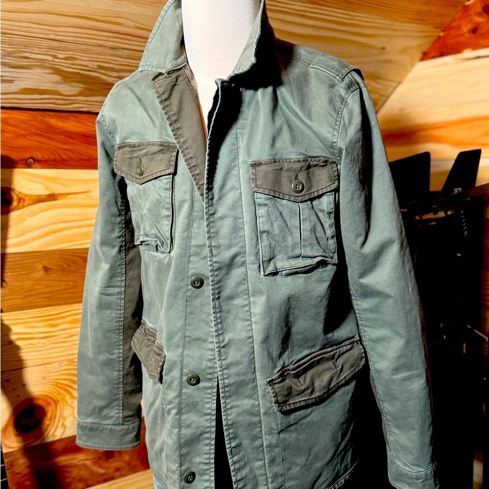 Gap Men’s Jacket Sage Green Military Field Jacket Medium